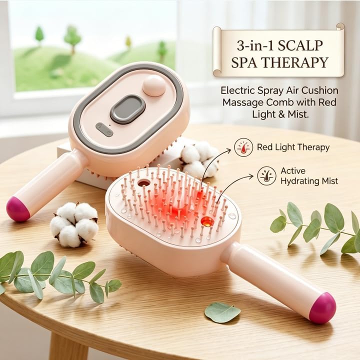 3-in-1 electric spray massage comb brush